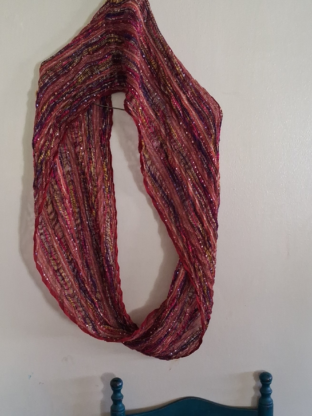 Merona Pink and Purple Metallic Infinity Scarf